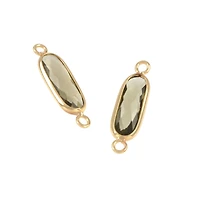 Gold & Natural Gray Oval Connectors, 21mm by Bead Landing™
