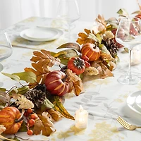 Glitzhome® 72" Fall Pumpkin Leaf Floral Garland