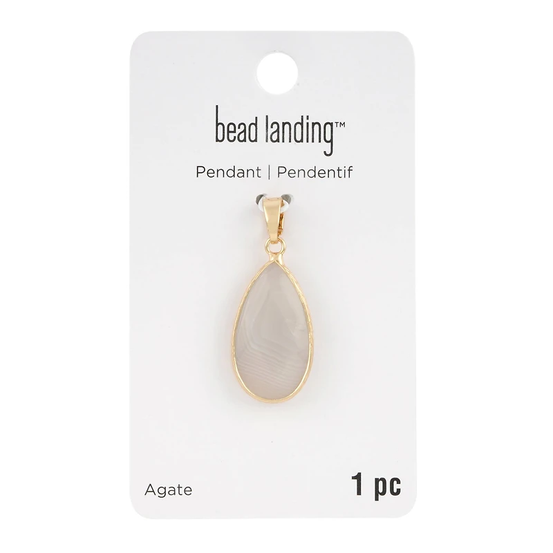 Gray Agate Teardrop Pendant by Bead Landing™