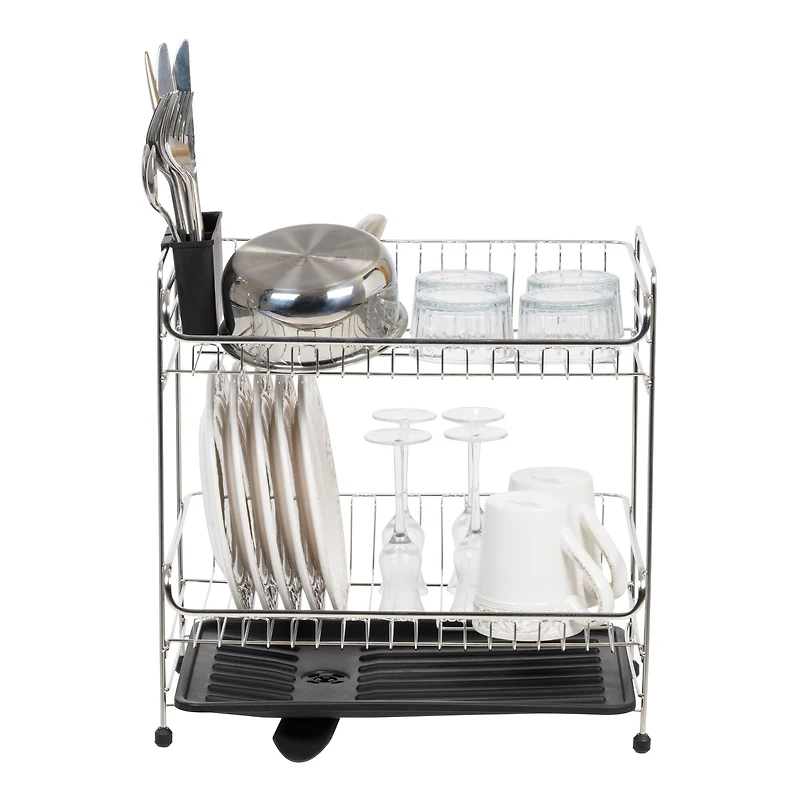 IRIS® 15.75" Stainless Steel 2-Tier Dish Rack