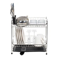 IRIS® 15.75" Stainless Steel 2-Tier Dish Rack