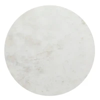 18" White Mango Wood & Marble Farmhouse Accent Table