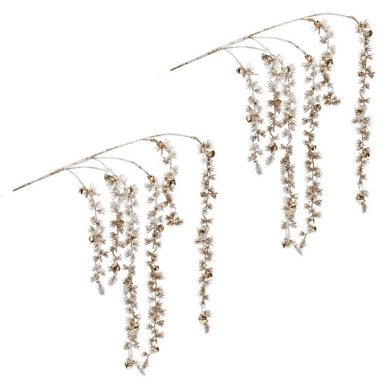 Snowy Hanging Pine Bell Branches, 2ct.