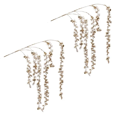 Snowy Hanging Pine Bell Branches, 2ct.