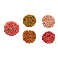 Hello Honey® Tones Handmade Wool Felt Ball Coaster Set