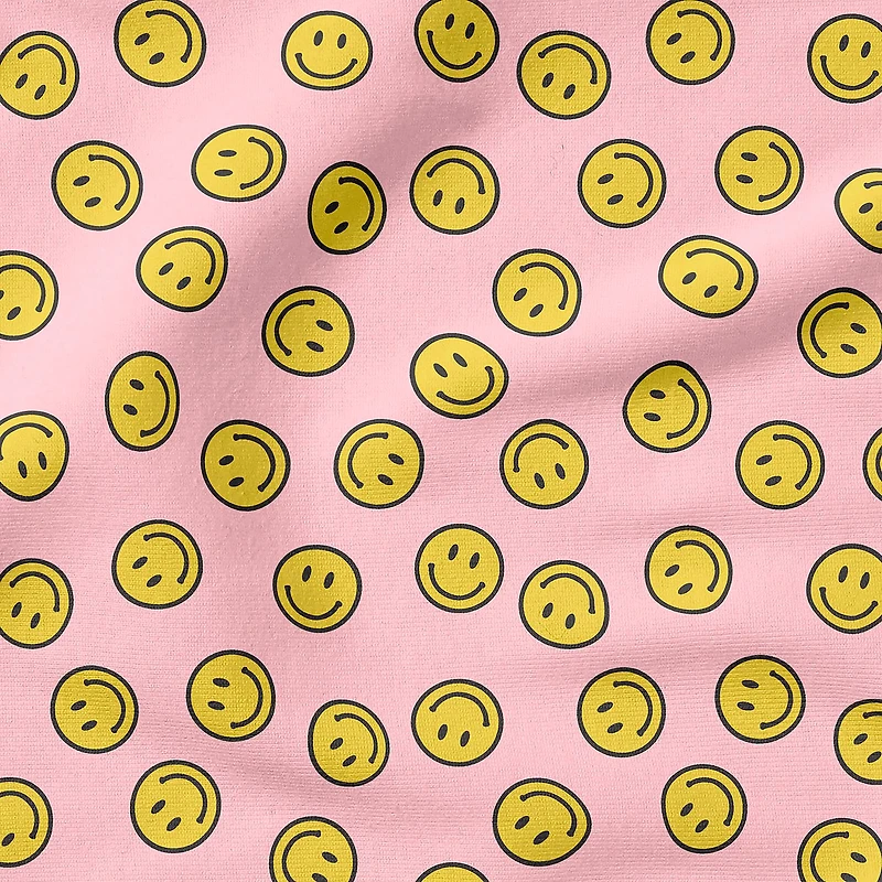 Fabric Editions Smile on Pink Cotton Fabric