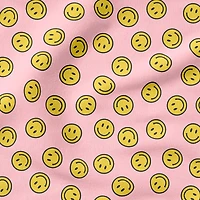 Fabric Editions Smile on Pink Cotton Fabric