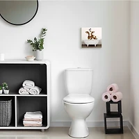 Stupell Industries Cow in Bathtub with Perched Bird Animals,12" x 12"