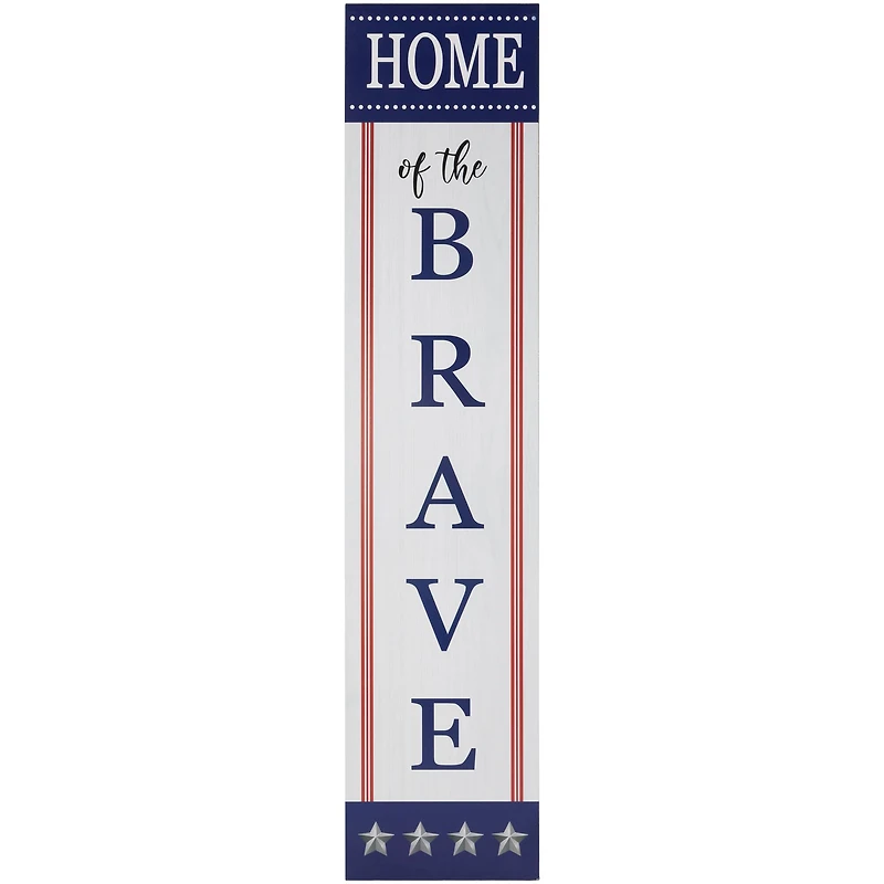 36" Home of the Brave Patriotic Wood Wall Sign