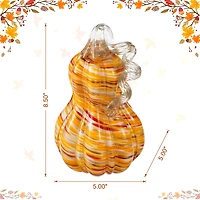 Glitzhome® 8.5" Fall Multi Stripes Glass Gourd