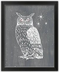 Owl Print Black Framed Print Wall Art