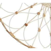 Set of 3 Brown Wood Coastal Style Abstract Wall Decor, 20", 24", 28"