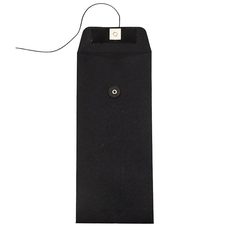 Jam Paper 9.5" x 4.125" Black Linen Business Envelopes with Button & String Closure, 50ct.