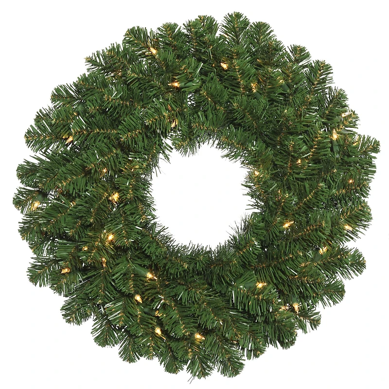 48" Pre-Lit Oregon Fir Christmas Wreath, Clear Lights