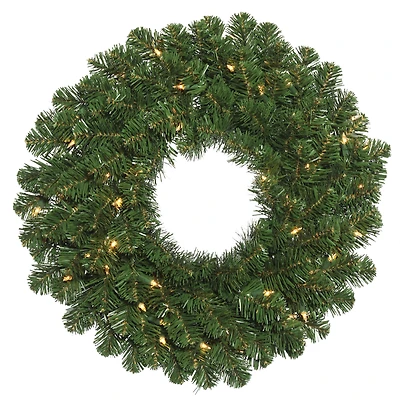 48" Pre-Lit Oregon Fir Christmas Wreath, Clear Lights