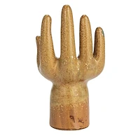 Hello Honey® 8.5" Brown Decorative Stoneware Hand with Reactive Glaze & Footed Base