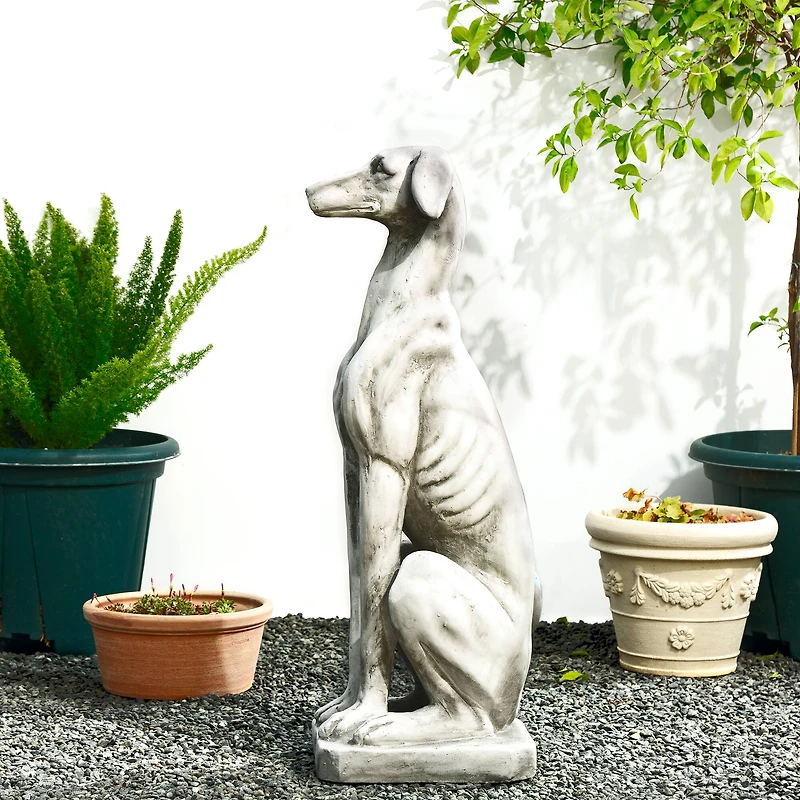 Glitzhome® 32" Sitting Dog Garden Statue