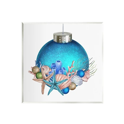 Stupell Industries Nautical Sea Life Holiday Ornament Wall Plaque Art