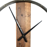 2.5ft Metal and Wood Wall Clock