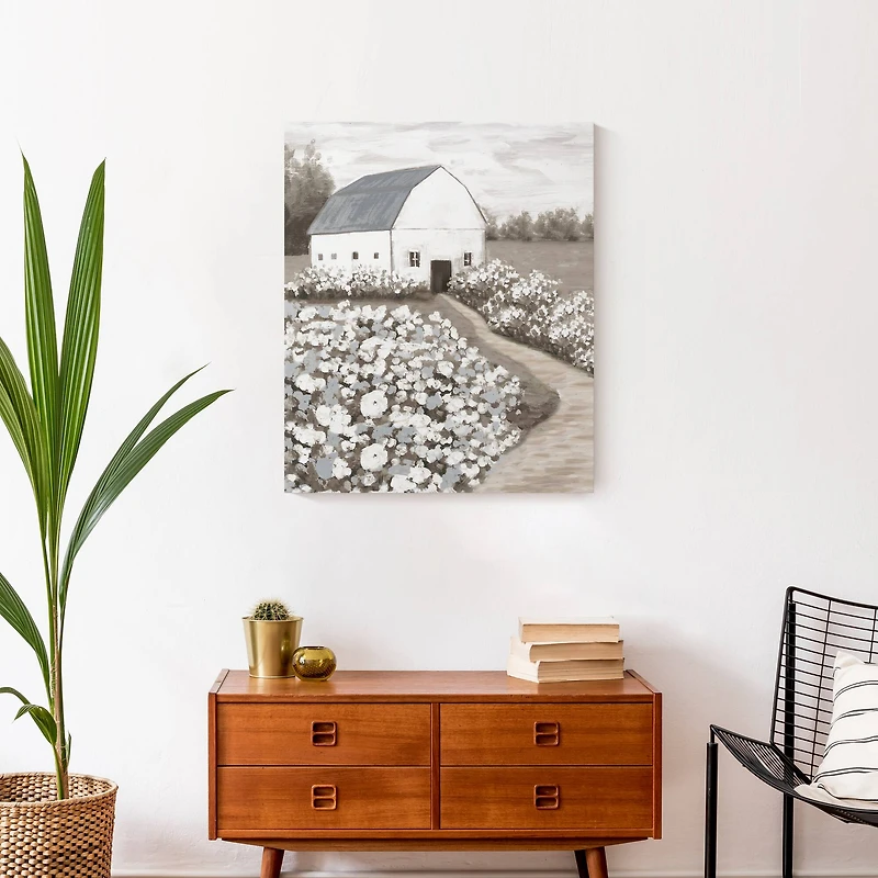 Cool Toned Barn Canvas Wall Art