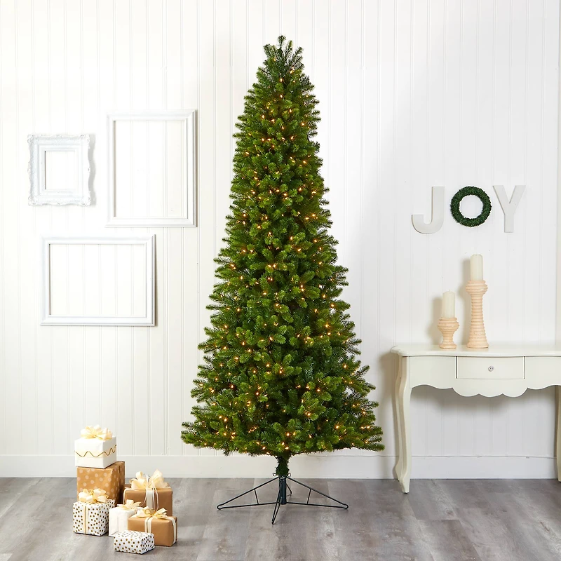 9ft. Pre-Lit Virginia Spruce Artificial Christmas Tree, Warm White LED Lights
