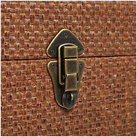 Brown Inspired Trunk with Latches & Leather Accent Set 
