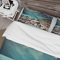 Designart 'Tatra Mountains Green water mountain lake' Landscapes Bedding Set