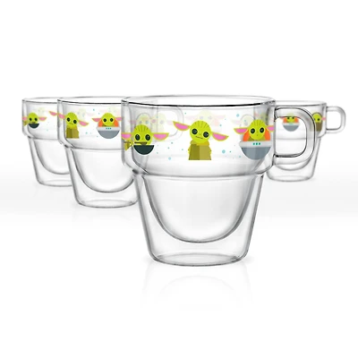 JoyJolt® Star Wars™ The Mandalorian™ 11.5oz. The Child Band Double Walled Glass Mugs, 4ct.