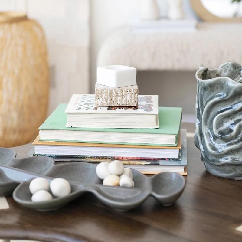 Hello Honey® 3.25" Decorative Marble & Travertine Candle Holder