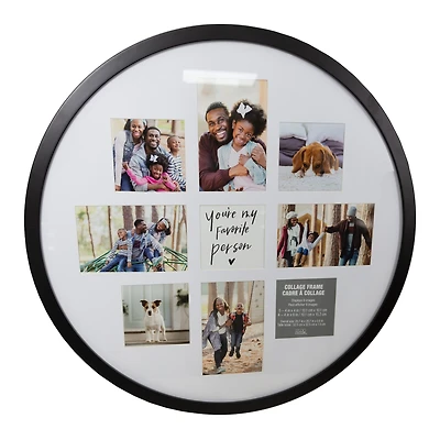 9 Opening 20.7" x 20.7" Black Round Collage Frame with Mat by Studio Décor®