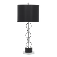 Black Polystone Contemporary Accent Lamp, 13" x 13" x 30"
