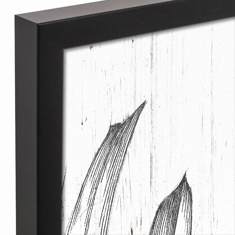 Sunflower Sketches 21.73" x 31.73" Black Framed Canvas