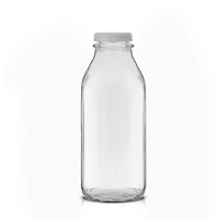 JoyJolt® Reusable Glass Milk Bottle Set with Lid & Pourer