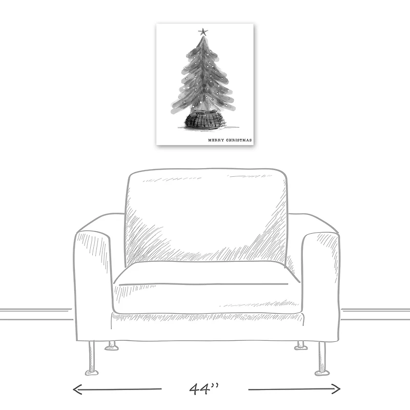 Neutral Christmas Tree Canvas Wall Art