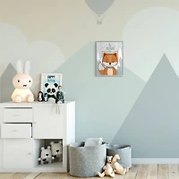 Stupell Industries Be Clever Cute Fox Mountain Giclée Textured Farmhouse Grey Framed Wall Art