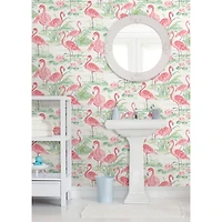 Wallpops Pink Flamingo Beach Peel & Stick Wallpaper