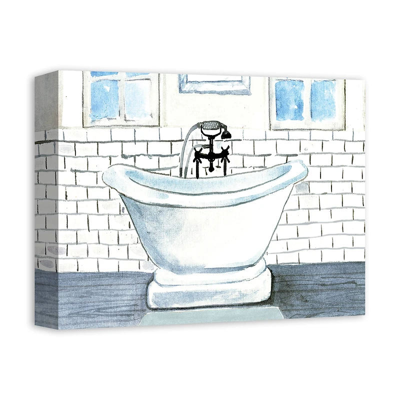 Chic Bathtub 14" x 11" Canvas Wall Art