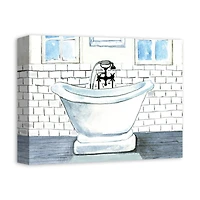 Chic Bathtub 14" x 11" Canvas Wall Art
