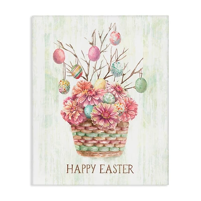 Stupell Industries Happy Easter Bouquet Canvas Wall Art