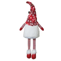 Glitzhome® 28" Fabric Christmas Gnome Shelf Sitter with Dangling Legs