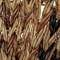 Hello Honey® 12.5" Brown Woven Buri & Banana Fiber Basket Organizer