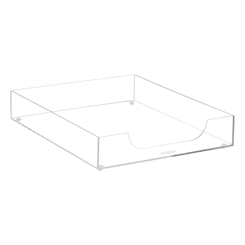 Mind Reader Paper Tray, Desktop Organizer, File Storage, Modern, Office, Acrylic, Clear