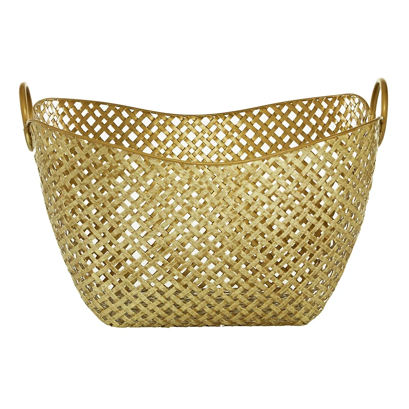 Gold Metal Contemporary Storage Basket