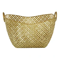 Gold Metal Contemporary Storage Basket