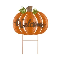 Glitzhome® Metal Welcome Pumpkin Yard Stake