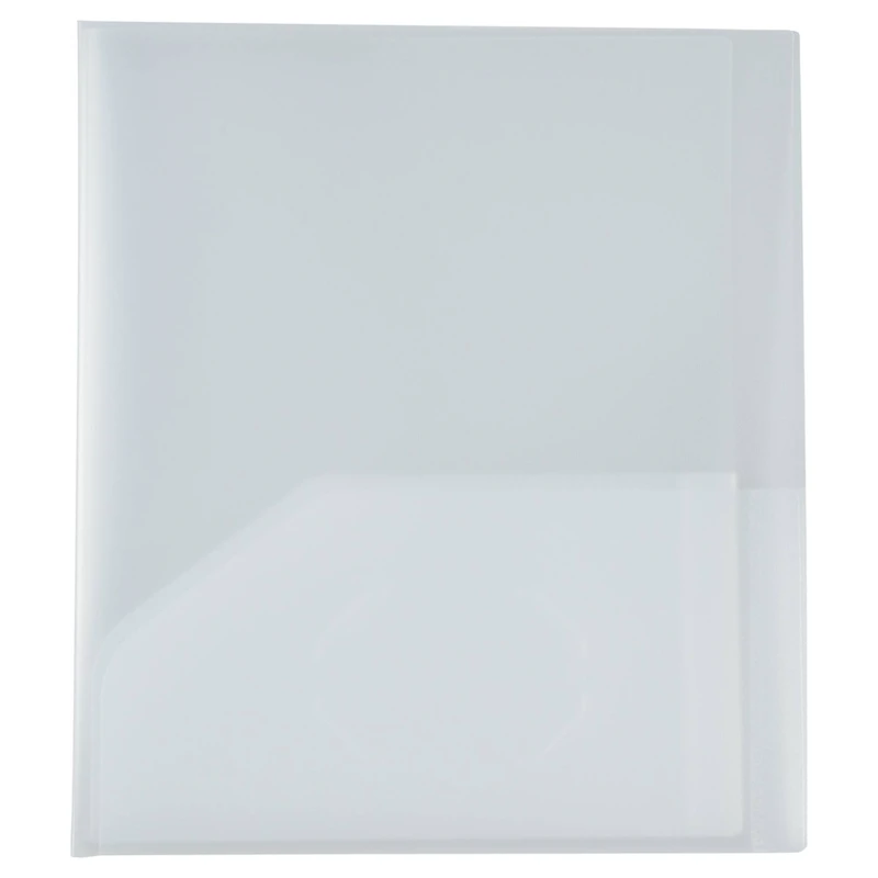 JAM Paper Clear Heavy Duty Plastic 10-Pocket Folder, 3ct.