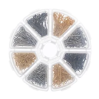 John Bead Eye Pins Assortment Round 8 Slot Jewelry Findings & Making Kit, 1000ct.