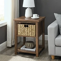 Walker Edison 18" Reclaimed Barnwood Mission Storage Side Table