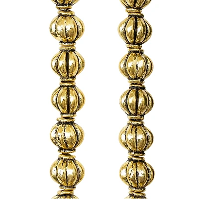 12 Pack: Gold Metal Lantern Beads, 8mm by Bead Landing™