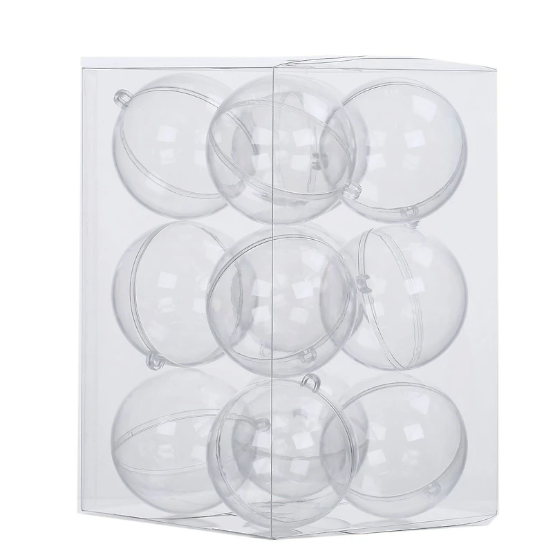 3.5" DIY Clear Plastic Snap Ball Ornaments, 12ct. by Make Market®